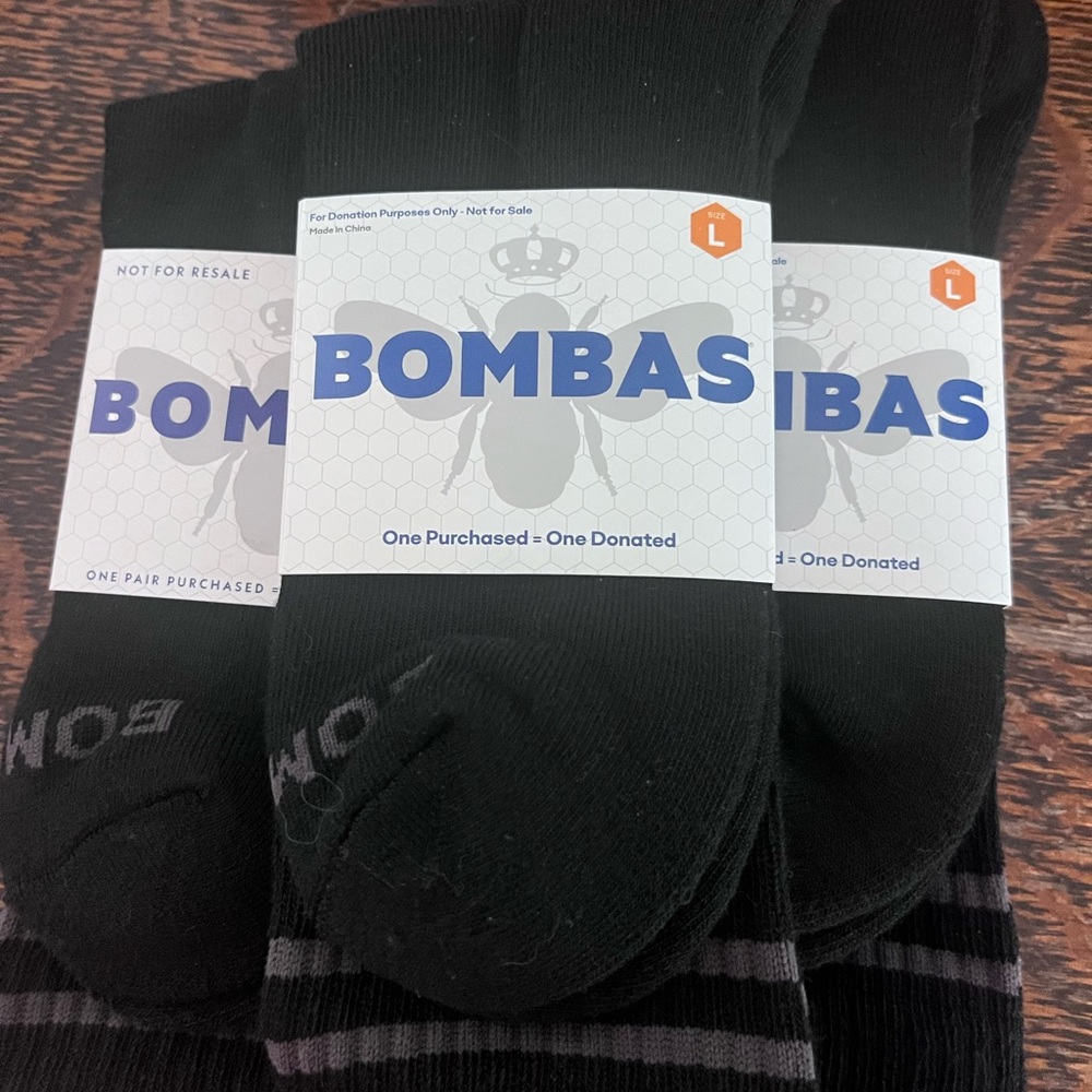 Bombas Men's Black Casual Socks (L)